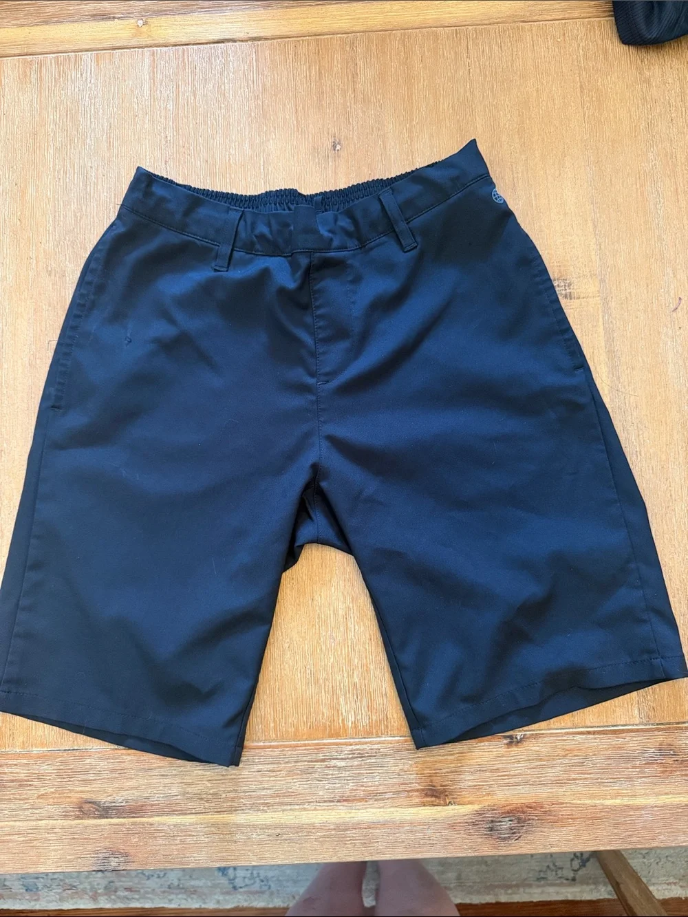 adidas Boys Black Flat-Front Athletic Golf  Shorts